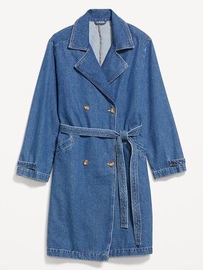 Like New Old Navy Tie-Belt Jean Trench Coat MP